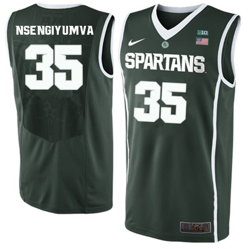 Men Michigan State Spartans #35 David Nsengiyumva NCAA Nike Authentic Green 2019-20 College Stitched Basketball Jersey MA41F20LE
